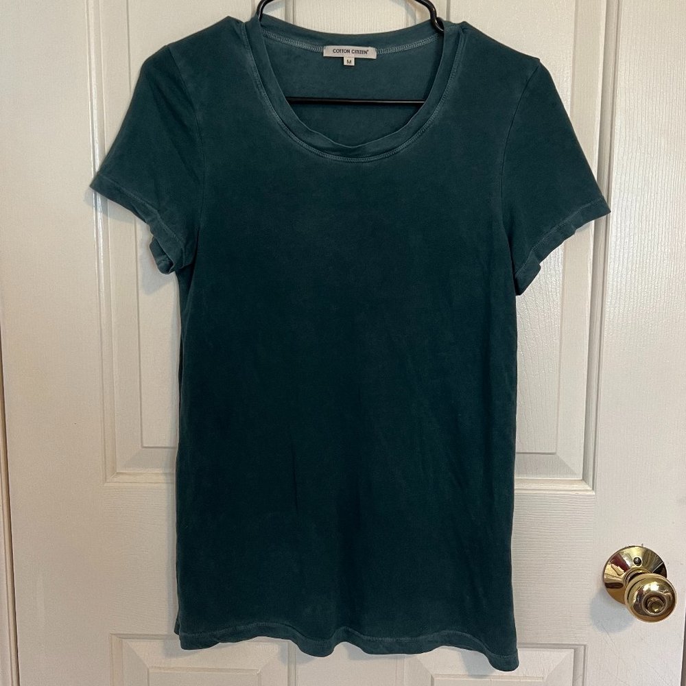 Cotton Citizen - Scoop Neck Tee - Faded Forest Green - Size Medium